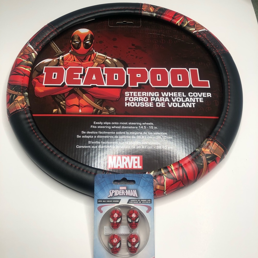 Marvel Dead Pool Steering Wheel cover SpiderManCap